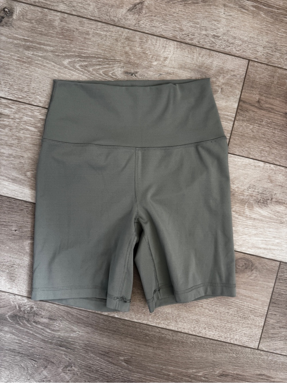 Yogalicious Olive Green High-Rise Bike Shorts